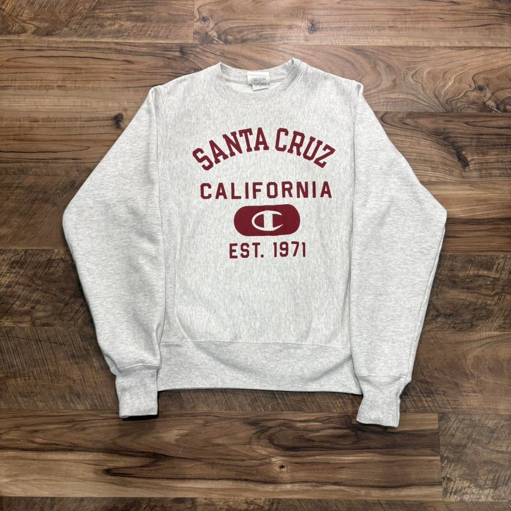 Vintage 90s Champion Reverse Weave Santa Cruz California Crew Neck Sweatshirt XS